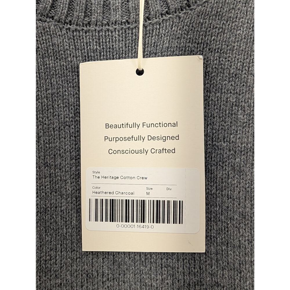 NWT Everlane The Heritage Cotton Crew in Charcoal Heather size Medium - Picture 6 of 8